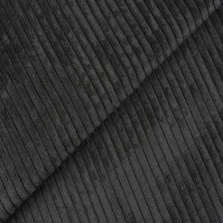 Narożniki></noscript>IZABELLA MEBLE Czarny sztruksowy narożnik z funkcją spania do salonu ATLANTIC