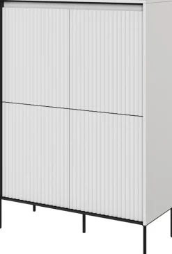 Komody>lenart. Czterodrzwiowa komoda do salonu z frezowanymi frontami TREND