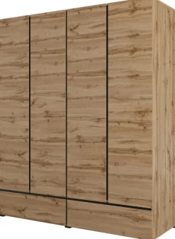 Meble Młodzieżowe|Zestawy Mebli Do Sypialni>Helvetia Czterodrzwiowa szafa uchylna do sypialni 180 cm CROSS dąb wotan