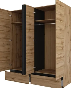 Meble Młodzieżowe|Zestawy Mebli Do Sypialni>Helvetia Czterodrzwiowa szafa uchylna do sypialni 180 cm CROSS dąb wotan