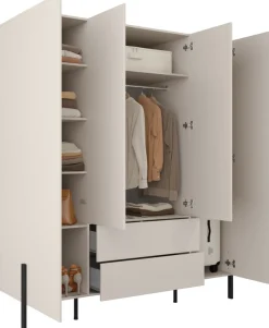 Meble Młodzieżowe|Zestawy Mebli Do Sypialni>Helvetia Czterodrzwiowa szafa uchylna do sypialni 184 cm kaszmir JUKON