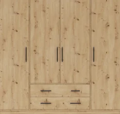 Garderoby|Meble Dla Dzieci>MEBLAR Czterodrzwiowa szafa z półkami do garderoby SEVAS szuflady dąb artisan