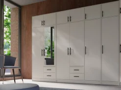 Garderoby|Meble Dla Dzieci></noscript>MEBLAR Czterodrzwiowa szafa z półkami do garderoby SEVAS szuflady kaszmir