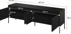 Zestawy Mebli Do Salonu|Szafki Rtv></noscript>lenart. Czterodrzwiowa szafka RTV w stylu nowoczesnym 167 cm TREND czarny