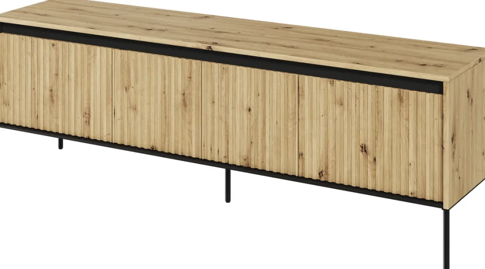 Szafki Rtv>lenart. Czterodrzwiowa szafka RTV z frezowanymi frontami 167 cm TREND