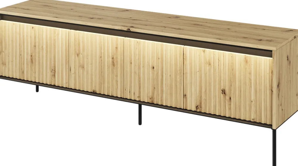 Szafki Rtv>lenart. Czterodrzwiowa szafka RTV z frezowanymi frontami 167 cm TREND