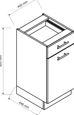 Meble Kuchenne|Szafki></noscript>Stolkar Dolna szafka kuchenna 40 cm drzwi szuflada BRIT cichy domyk