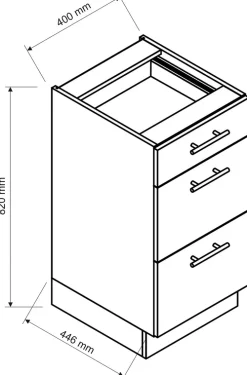 Meble Kuchenne|Szafki></noscript>Stolkar Dolna szafka kuchenna 40 cm z szufladami BRIT cichy domyk