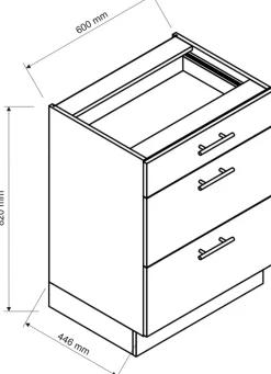 Meble Kuchenne|Szafki></noscript>Stolkar Dolna szafka kuchenna 60 cm z szufladami BRIT cichy domyk