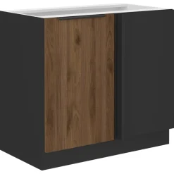 Meble Kuchenne>Lempert Dolna szafka kuchenna narożna 90 cm MARGARET orzech okapi