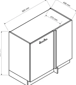 Szafki></noscript>Stolkar Dolna szafka kuchenna narożna z półką BRIT 90 cm