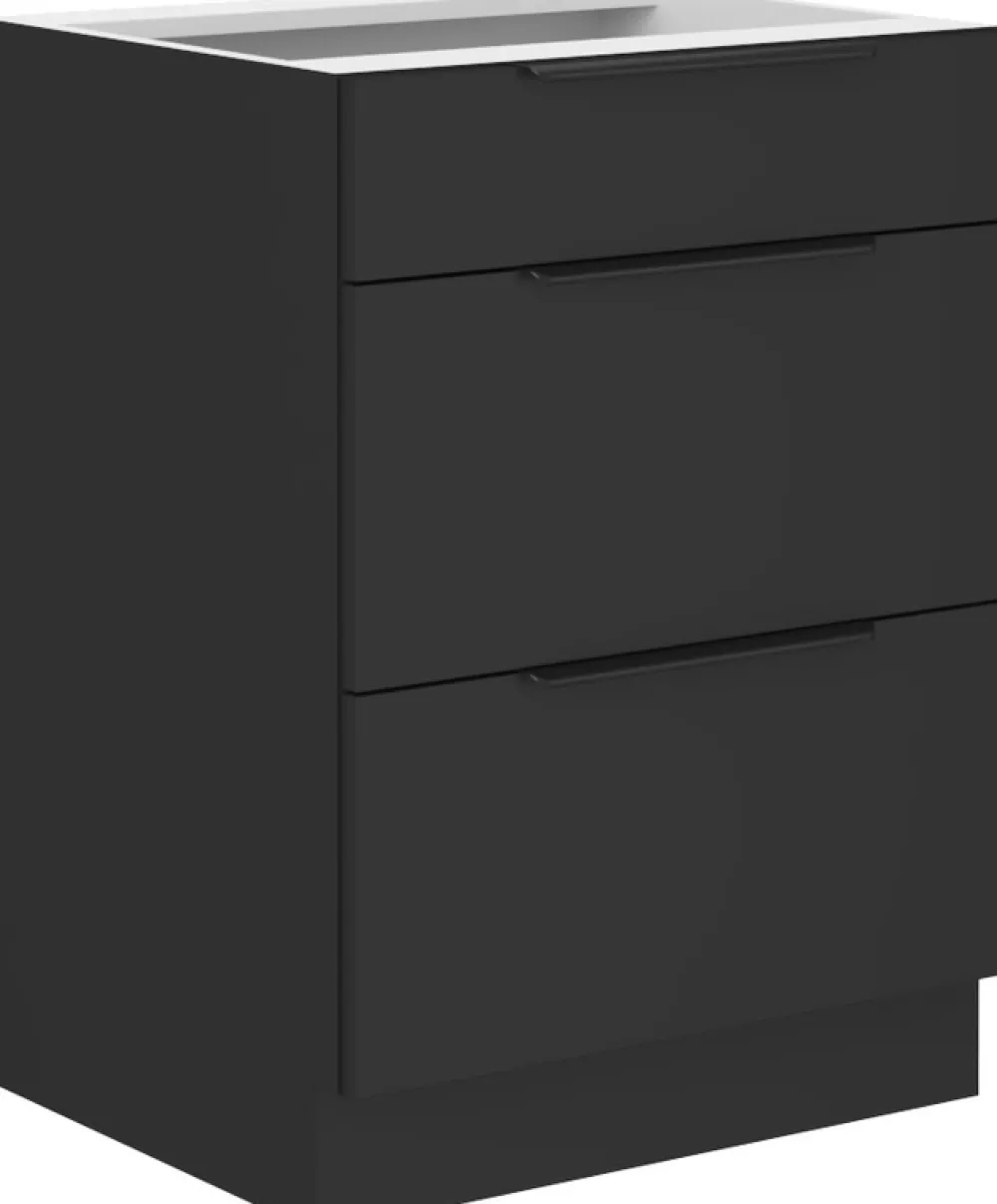 Meble Kuchenne>Lempert Dolna szafka kuchenna z szufladami 60 cm SELENA cichy domyk czarny