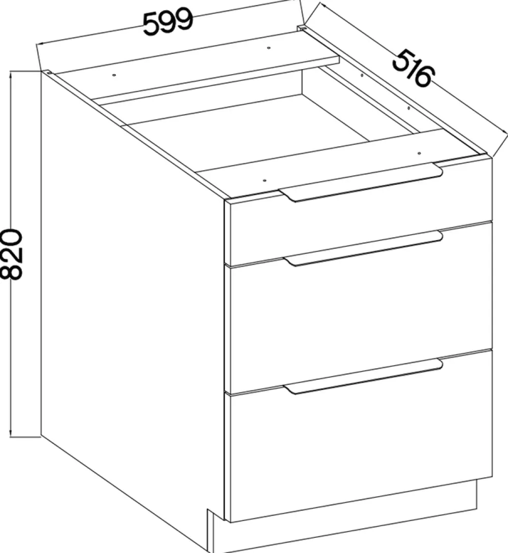Meble Kuchenne>Lempert Dolna szafka kuchenna z szufladami 60 cm SELENA cichy domyk czarny