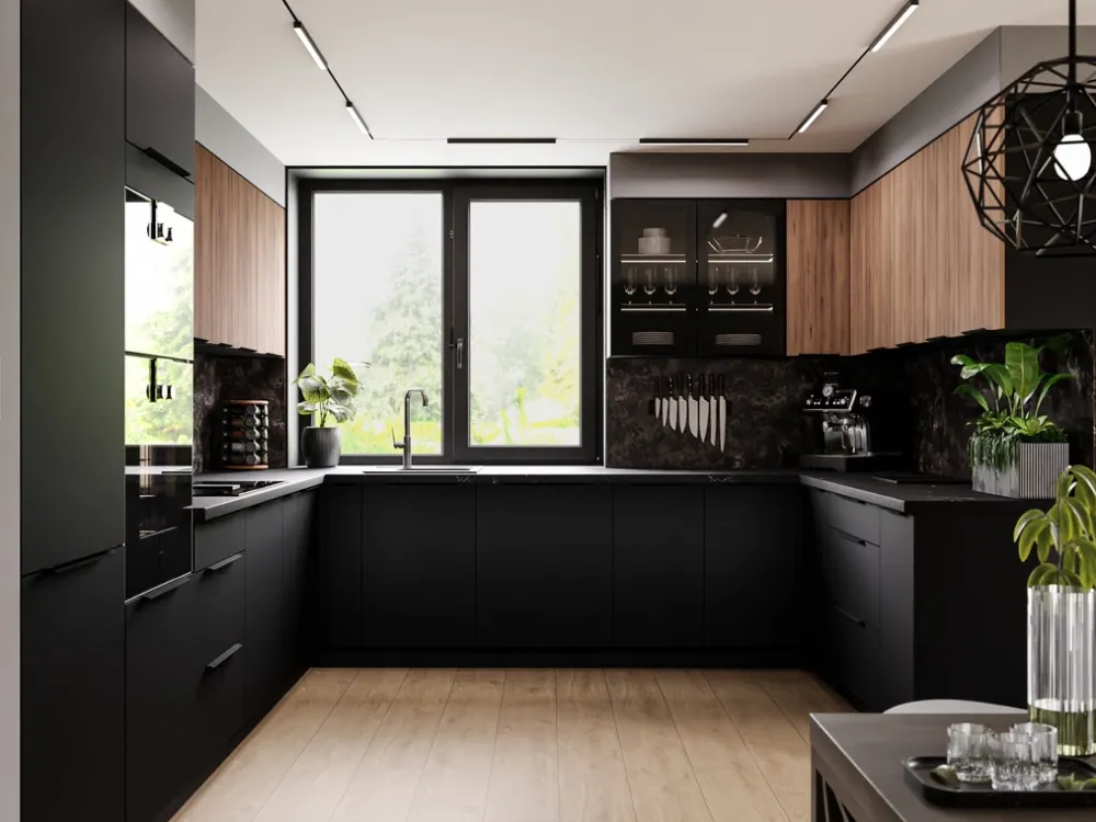 Meble Kuchenne>Lempert Dolna szafka kuchenna z szufladami 60 cm SELENA cichy domyk czarny