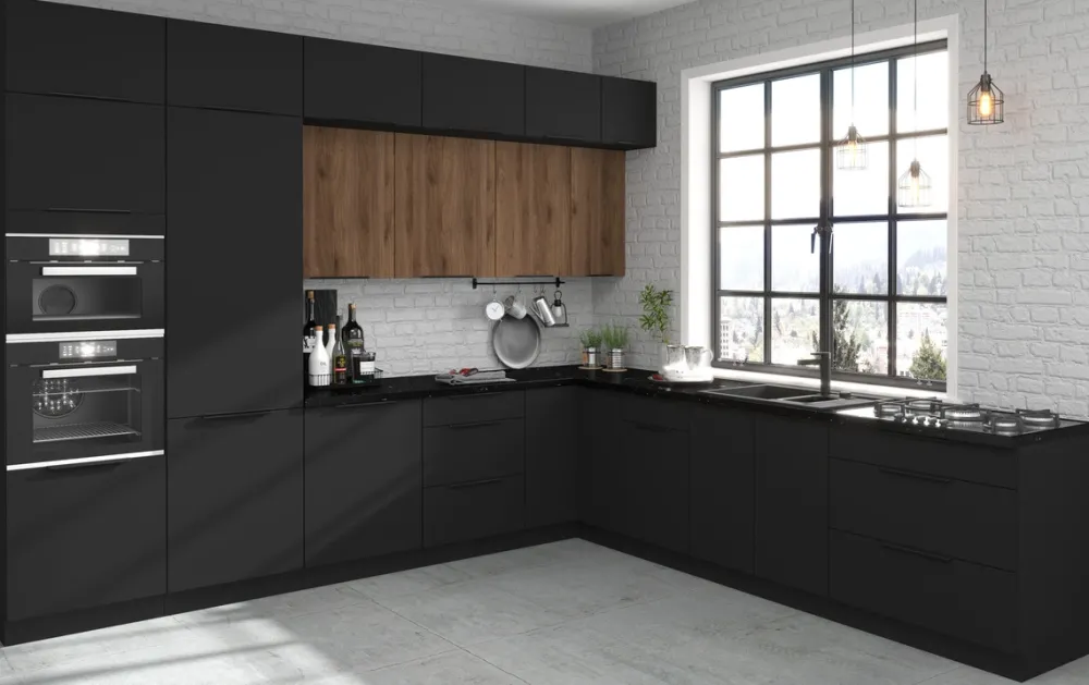 Meble Kuchenne>Lempert Dolna szafka kuchenna z szufladami 60 cm SELENA cichy domyk czarny