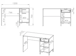 Biurka|Zestawy Mebli Do Salonu></noscript>ML Meble Drewniane biurko 120x51 cm NEVIO dąb artisan