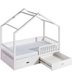 Łóżka Młodzieżowe|Łóżka Dziecięce>DOLMAR Drewniane łóżko dziecięce domek 90x200 cm VELTI szuflady