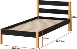 Meble Dla Dzieci|Łóżka Młodzieżowe></noscript>DOLMAR Drewniane łóżko jednoosobowe 90x200 cm ze stelażem IVALO