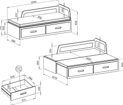 Łóżka Dziecięce|Łóżka Z Zagłówkiem></noscript>DOLMAR Drewniane łóżko rozkładane do pokoju młodzieżowego 80x200 cm MIRIA antracyt