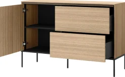 Komody>lenart. Drewnopodobna komoda z szufladami do salonu 127 cm VISSO