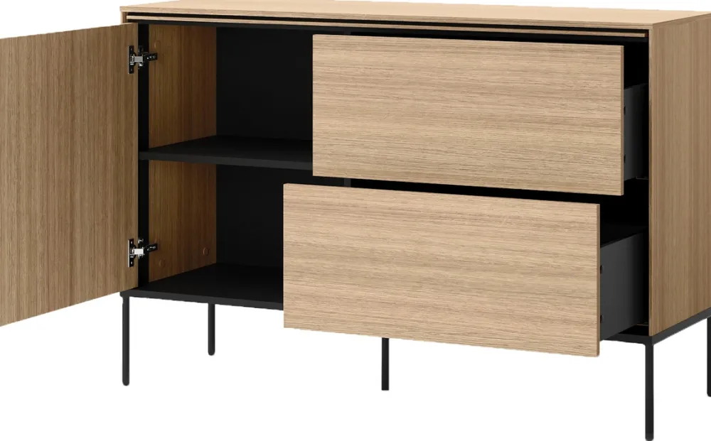 Komody>lenart. Drewnopodobna komoda z szufladami do salonu 127 cm VISSO