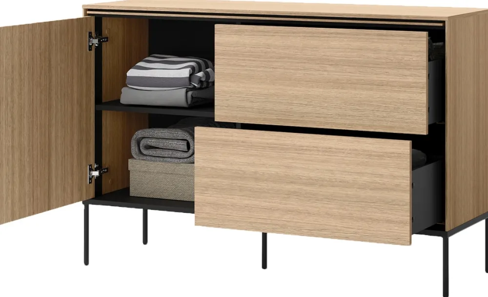 Komody>lenart. Drewnopodobna komoda z szufladami do salonu 127 cm VISSO