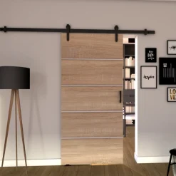 Drzwi Przesuwne>przesuwne.com Drzwi przesuwne naścienne do pokoju 80 cm SEFAL dąb sonoma