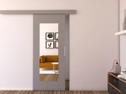 Drzwi Przesuwne>przesuwne.com Drzwi przesuwne z lustrem 100 szare IRINA szary