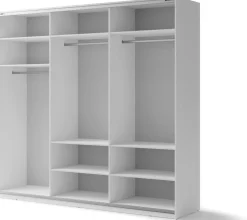 Szafy Przesuwne|Szafy Trzydrzwiowe></noscript>lenart. Duża biała szafa przesuwna z lustrem i półkami 250 cm MAXI