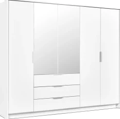 Szafy Młodzieżowe|Szafy Otwierane>Stolar Duża biała szafa uchylna 255 cm z lustrem do sypialni TETRA biały