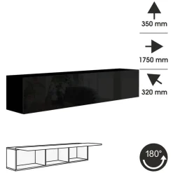 Meble Młodzieżowe|Zestawy Mebli Do Salonu>BROMARKT Duża czarna szafka 175 cm PREMIUM czarny