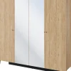 Zestawy Mebli Do Sypialni>lenart. Duża czterodrzwiowa szafa z lustrem 220 cm do sypialni COZY