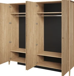 Szafy Do Przedpokoju|Szafy Do Salonu>lenart. Duża czterodrzwiowa szafa z lustrem 220 cm do sypialni COZY