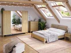 Szafy Do Przedpokoju|Szafy Do Salonu></noscript>lenart. Duża czterodrzwiowa szafa z lustrem 220 cm do sypialni COZY