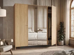 Szafy Do Przedpokoju|Szafy Do Salonu></noscript>lenart. Duża czterodrzwiowa szafa z lustrem 220 cm do sypialni COZY