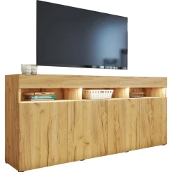 Zestawy Mebli Do Salonu|Komody>BROMARKT Duża komoda 175 cm PREMIUM dąb craft złoty