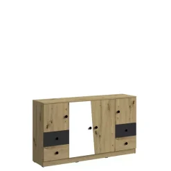 Zestawy Mebli Młodzieżowych|Komody>DOMEL Duża komoda 160 cm z szufladami półki MONACO