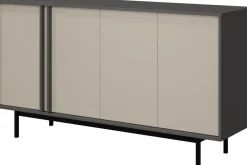 Zestawy Mebli Do Salonu|Komody>JUREK Duża komoda AVERO 163cm antracyt beż jasny - 4 drzwiowa