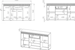 Zestawy Mebli Do Salonu|Komody></noscript>ML Meble Duża komoda czterodrzwiowa z szufladą 165 cm ARTIS