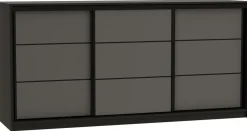 Komody>BROMARKT Duża komoda do sypialni z szufladami i drążkiem 200 cm LOFT