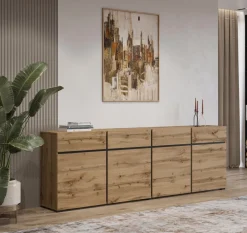 Zestawy Mebli Do Sypialni|Komody></noscript>Helvetia Duża komoda z szufladami nowoczesna do salonu 225 cm CROSS