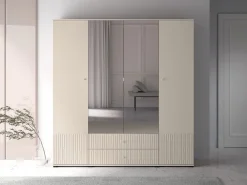 Meble Młodzieżowe|Zestawy Mebli Do Salonu>ML Meble Duża nowoczesna szafa do sypialni 200 cm z lustrem SOPHIE cashmere