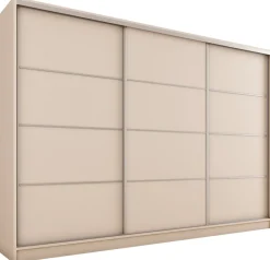 Szafy Trzydrzwiowe|Szafy Do Przedpokoju>BROMARKT Duża nowoczesna szafa przesuwna do sypialni 280 cm TOP beż beż piaskowy