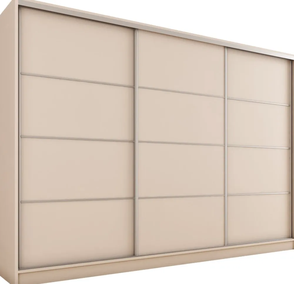Szafy Trzydrzwiowe|Szafy Do Przedpokoju>BROMARKT Duża nowoczesna szafa przesuwna do sypialni 280 cm TOP beż beż piaskowy