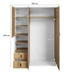 Meble Dla Dzieci|Meble Młodzieżowe></noscript>lenart. Duża szafa do pokoju dziecięcego 150 cm półki szuflady SIMI