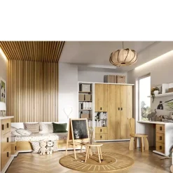 Meble Dla Dzieci|Meble Młodzieżowe></noscript>lenart. Duża szafa do pokoju dziecięcego 150 cm półki szuflady SIMI