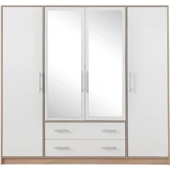Zestawy Mebli Do Przedpokoju|Szafy Modułowe>MEBLAR Duża szafa garderoba z lustrem i półkami 200 cm SEVAS