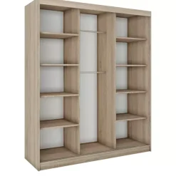 Zestawy Mebli Do Przedpokoju|Szafy Trzydrzwiowe>Meblohand Duża szafa na ubrania 180 cm CUBE dąb sonoma