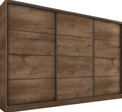 Zestawy Mebli Do Przedpokoju|Szafy Trzydrzwiowe>BROMARKT Duża szafa na ubrania 280 cm LOFT dąb lefkas