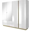 Meble Młodzieżowe|Zestawy Mebli Do Przedpokoju>LASKI Duża szafa na ubrania biała połysk LINDA